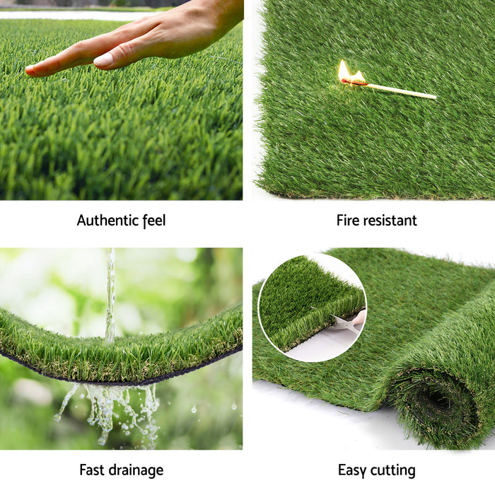 Artificial Grass 30Mm 2Mx5M 40Sqm Synthetic Fake Lawn Turf Plastic Plant 4-Coloured