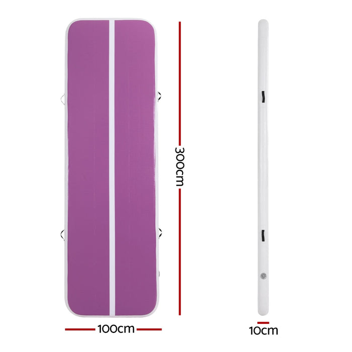 3M Air Track Gymnastics Tumbling Exercise Cheerleading Mat Inflatable Purple