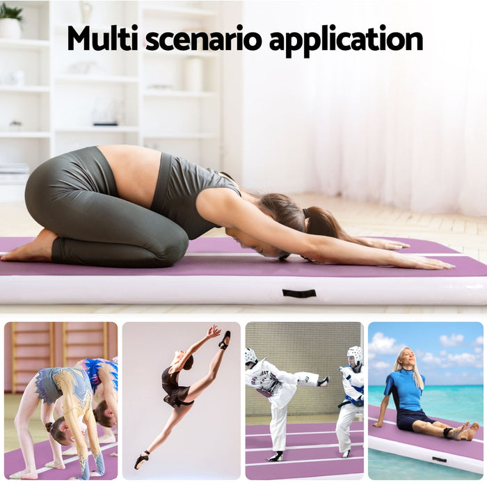 3M Air Track Gymnastics Tumbling Exercise Cheerleading Mat Inflatable Purple