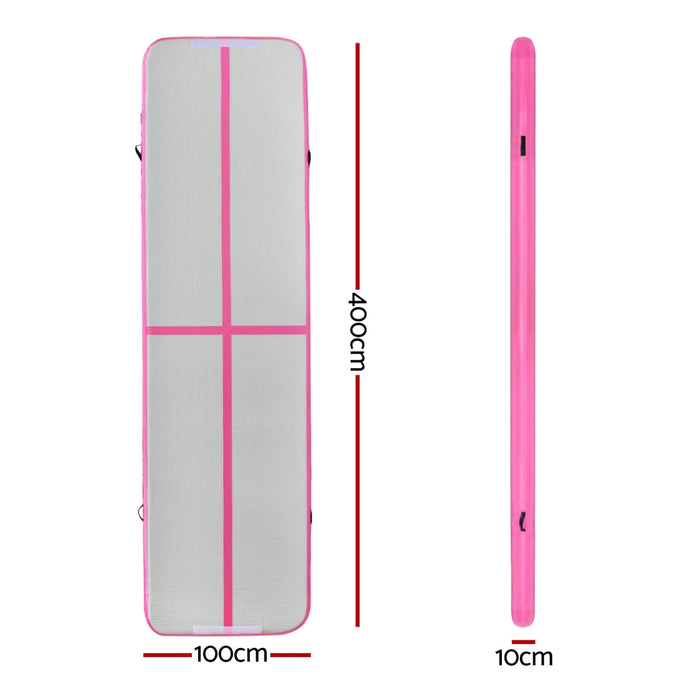 4M Air Track Gymnastics Tumbling Exercise Cheerleading Mat Inflatable Pink