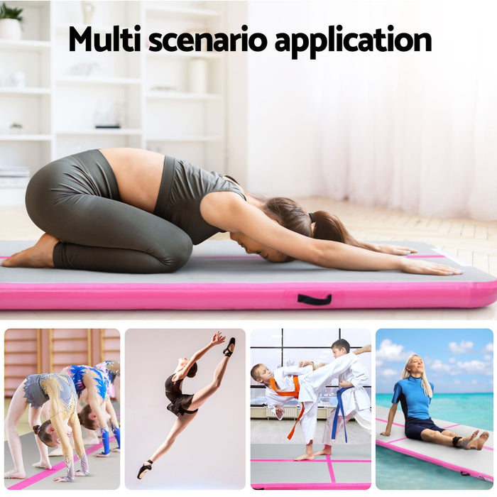 4M Air Track Gymnastics Tumbling Exercise Cheerleading Mat Inflatable Pink