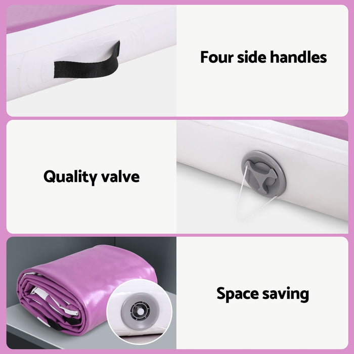 4M Air Track Gymnastics Tumbling Exercise Cheerleading Mat Inflatable Purple