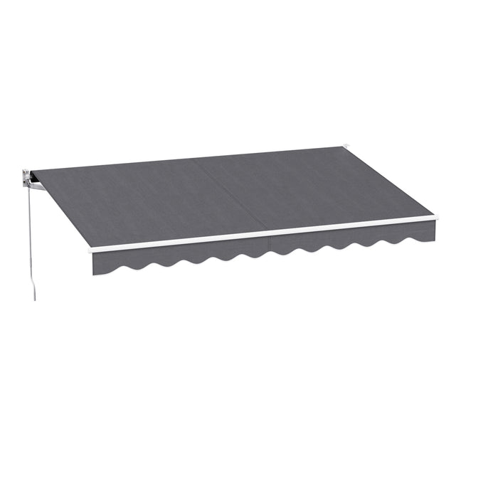 Retractable Folding Arm Awning Manual Sunshade 3.5M X 2.5M Grey