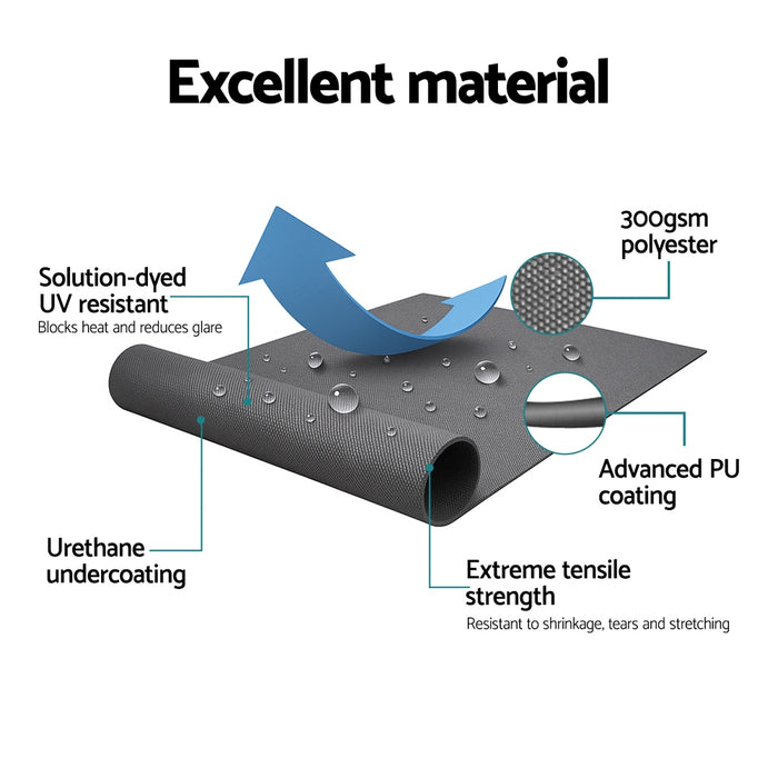 Retractable Folding Arm Awning Manual Sunshade 3.5M X 2.5M Grey