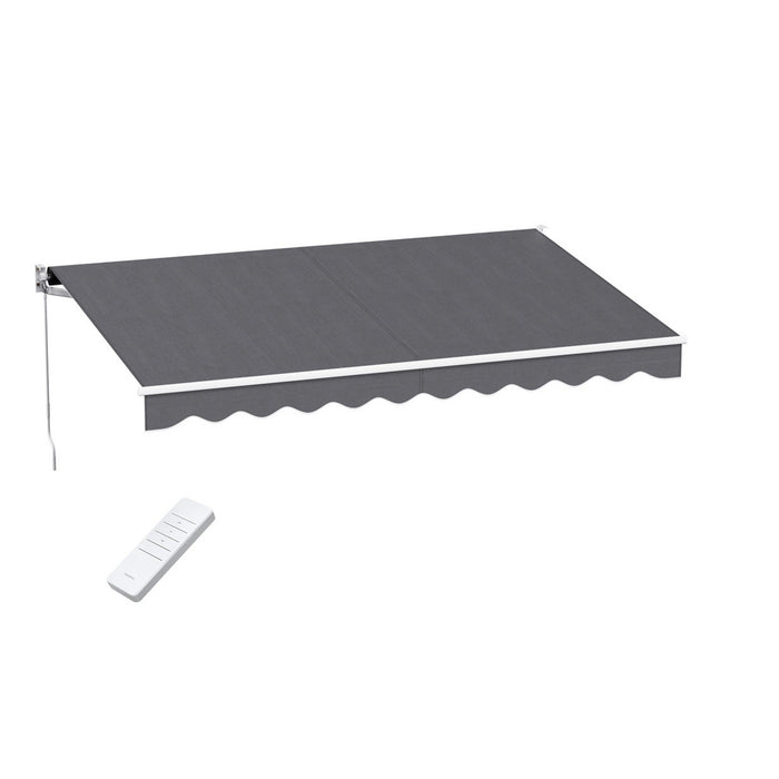 Retractable Folding Arm Awning Motorised Sunshade 3.5M X 2.5M Grey