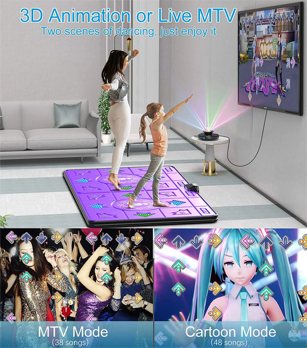 Wireless Dance Mat Game For Tv / Pc Double User With Motion Sensing & Non Slip Pads