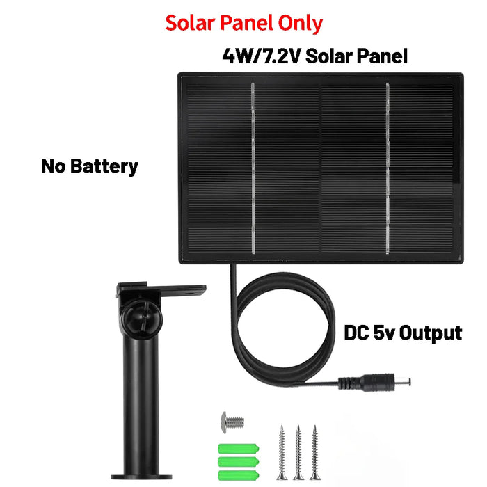 Portable Solar Charger For Security Camera 5V / 6V 4W Panel Dc 5521 Output