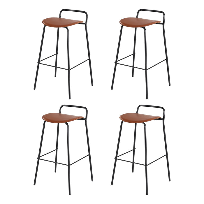 4X Bar Stools Kitchen Counter Dining Chair Metal Brown