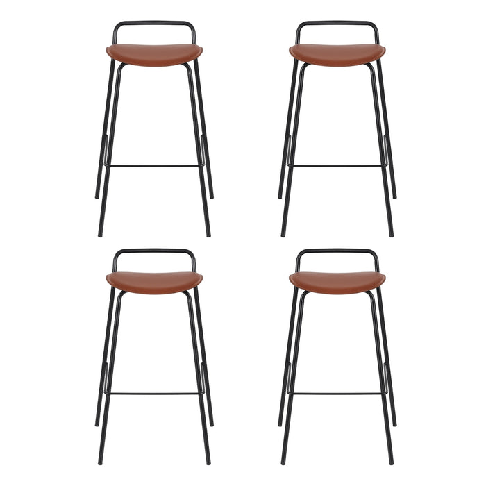 4X Bar Stools Kitchen Counter Dining Chair Metal Brown