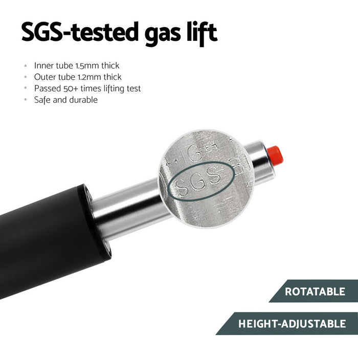 4X Bar Stools Vintage Leather Swivel Gas Lift Brown