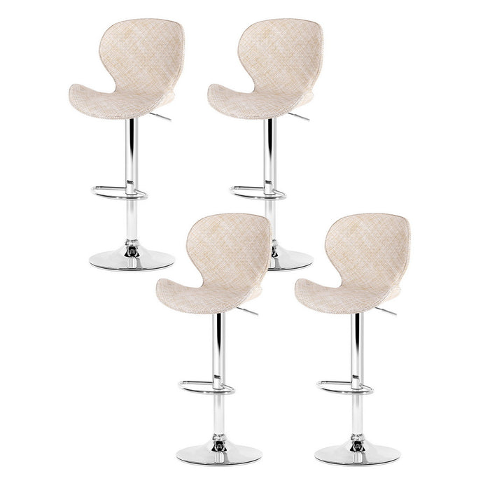 4X Bar Stools Kitchen Swivel Gas Lift Counter Chair Wing Pe Rattan Beige