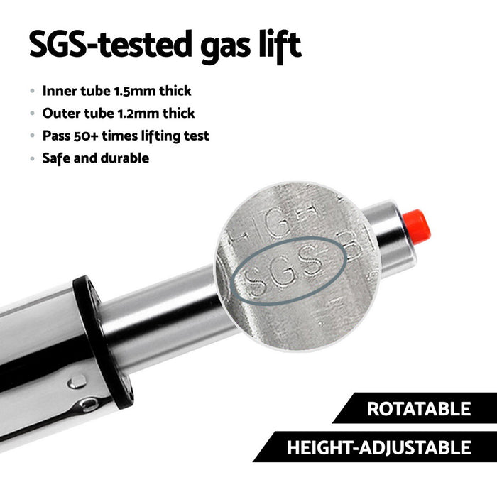 2X Bar Stools Gas Lift Velvet Woven Backrest Navy