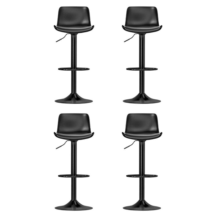 4X Bar Stools Padded Seat Gas Lift Black