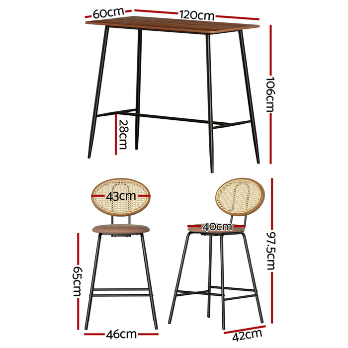 Bar Table Stools Set Dining Desk Industrial Kitchen Chairs Cafe Pub