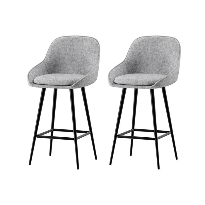 2X Bar Stools Upholstered Stool Counter Seat Kitchen Dining Chairs