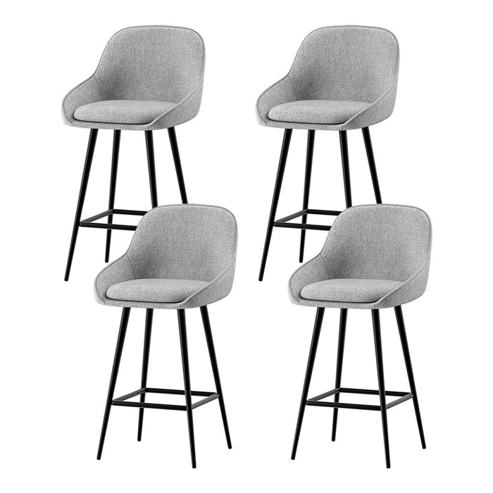 4X Bar Stools Upholstered Stool Counter Seat Kitchen Dining Chairs