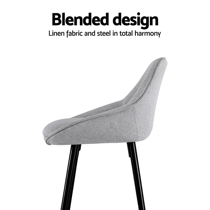 4X Bar Stools Upholstered Stool Counter Seat Kitchen Dining Chairs