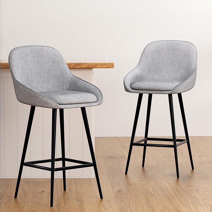 4X Bar Stools Upholstered Stool Counter Seat Kitchen Dining Chairs