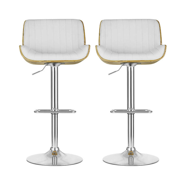 2X Bar Stools Adjustable Leather Chairs