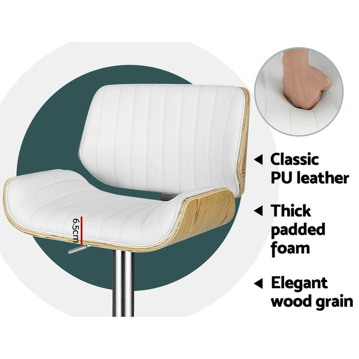 2X Bar Stools Adjustable Leather Chairs