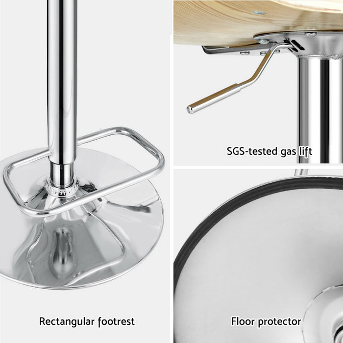 4X Bar Stools Adjustable Leather Chairs