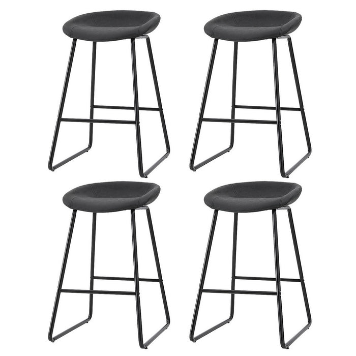 4X Bar Stools Kitchen Dining Chairs Counter Stool Pu Leather Metal