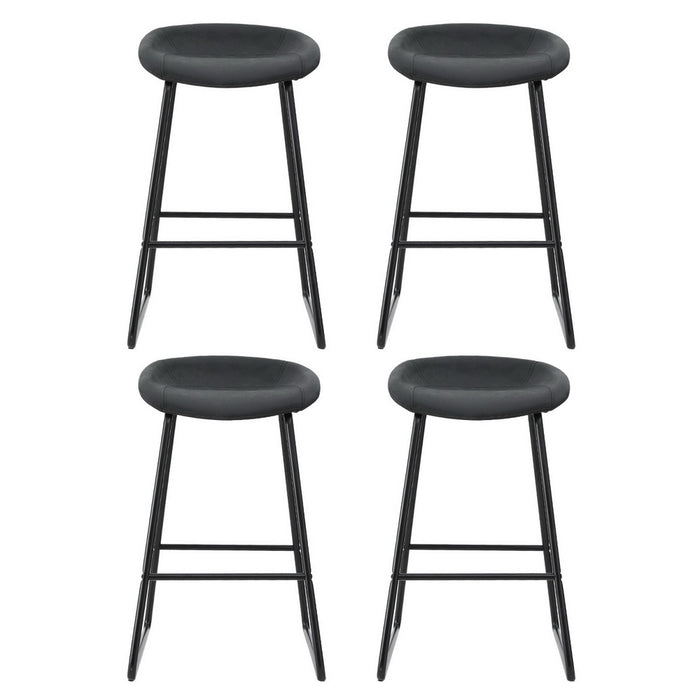 4X Bar Stools Kitchen Dining Chairs Counter Stool Pu Leather Metal