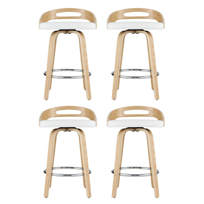 4X Bar Stools Swivel Dining Chairs Low Back Counter Seat Pu Cushion