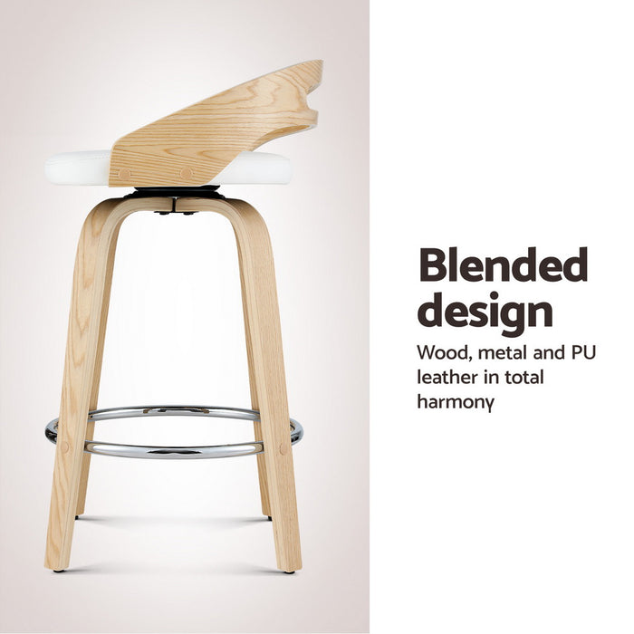 4X Bar Stools Swivel Dining Chairs Low Back Counter Seat Pu Cushion