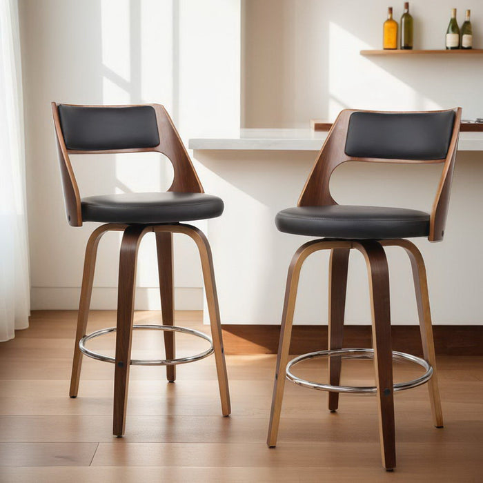 4X Bar Stools Swivel Leather Chair 65Cm