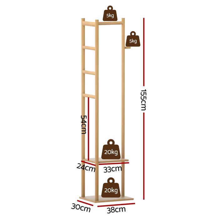 Clothes Rack Airer Coat Stand Bamboo