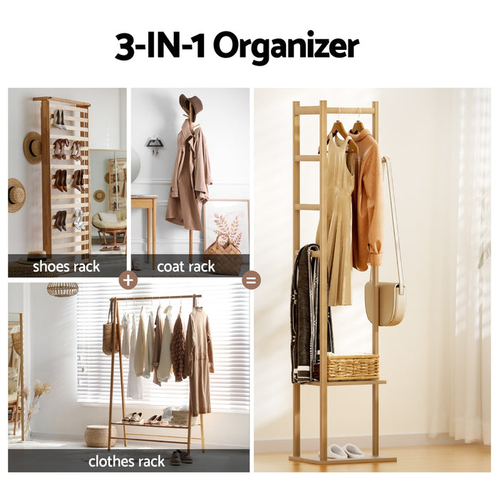 Clothes Rack Airer Coat Stand Bamboo