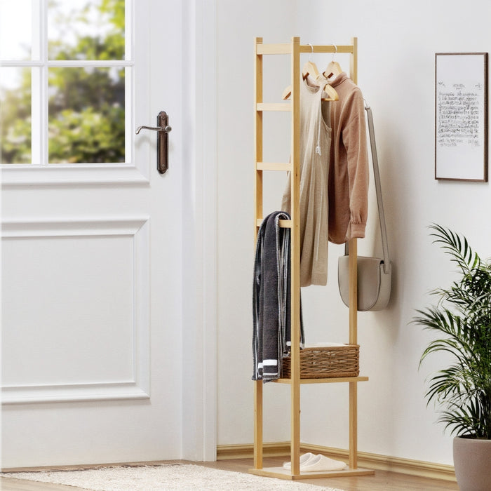 Clothes Rack Airer Coat Stand Bamboo