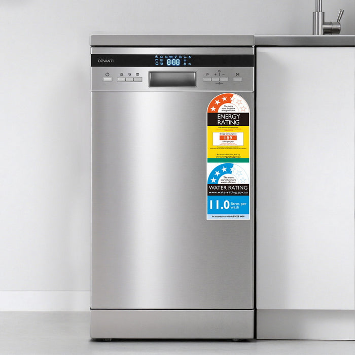 10 Place Settings Freestanding Dishwasher Silver