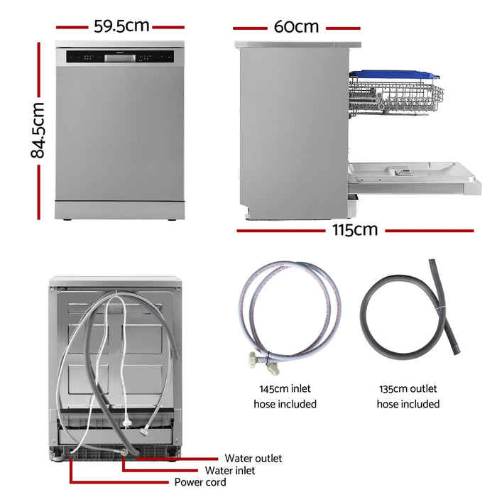 60Cm 14 Place Settings Freestanding Dishwasher Sliver