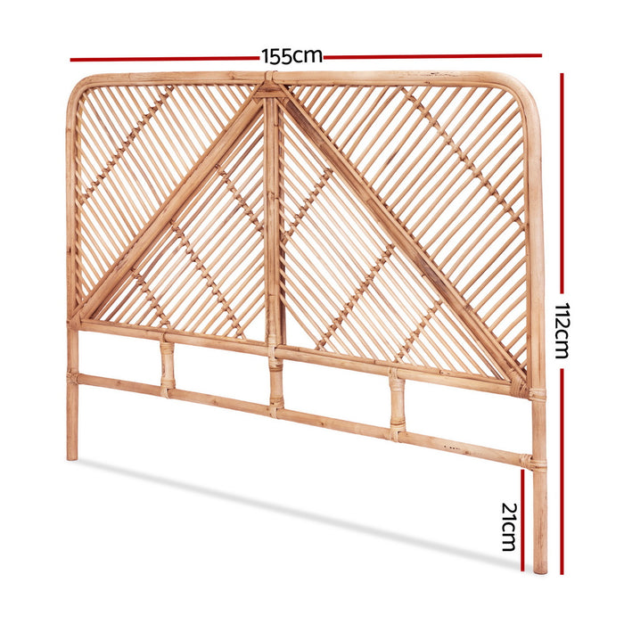 Bed Headboard Queen Bedhead Rattan Fred Pine
