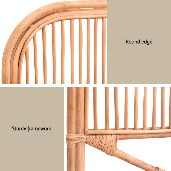 Bed Headboard Double Bedhead Rattan Nero Pine
