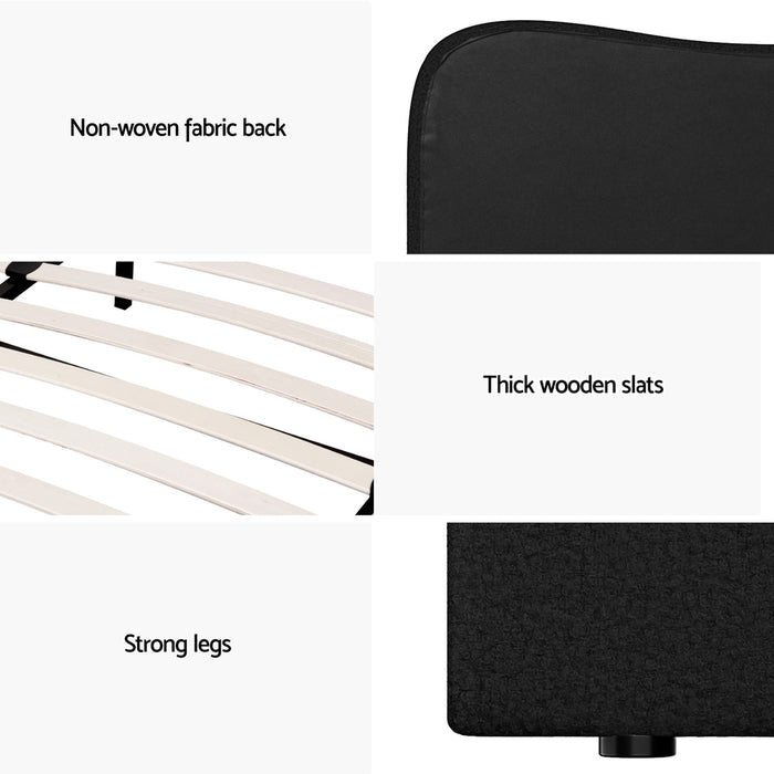 Bed Frame Queen Size Boucle Dara