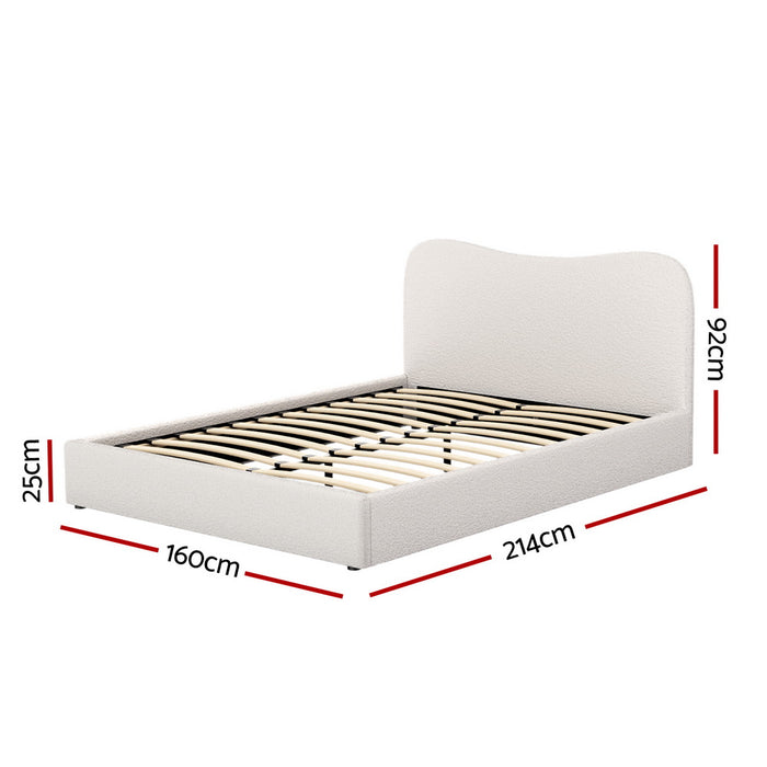 Bed Frame Queen Size Boucle Dara