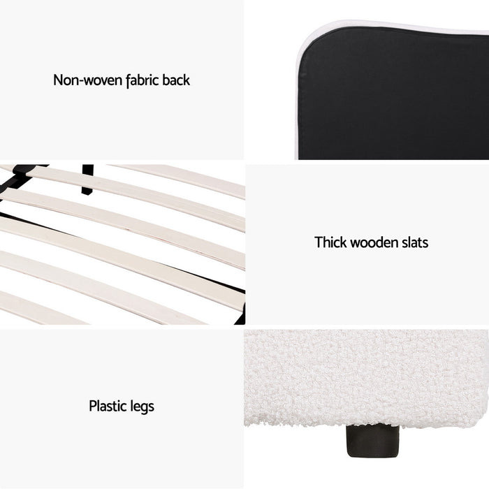 Bed Frame Queen Size Boucle Dara