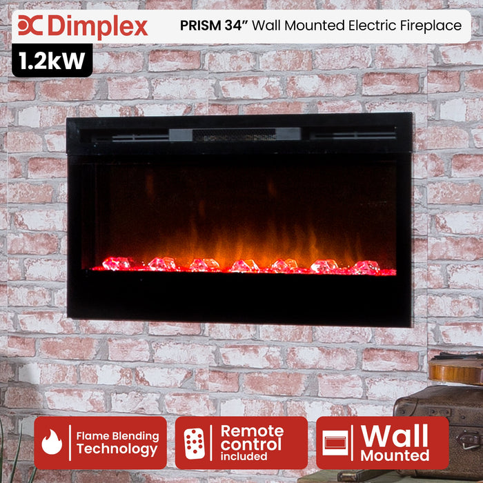 Prism Wall Mounted Electric Fireplace - 34-Inches