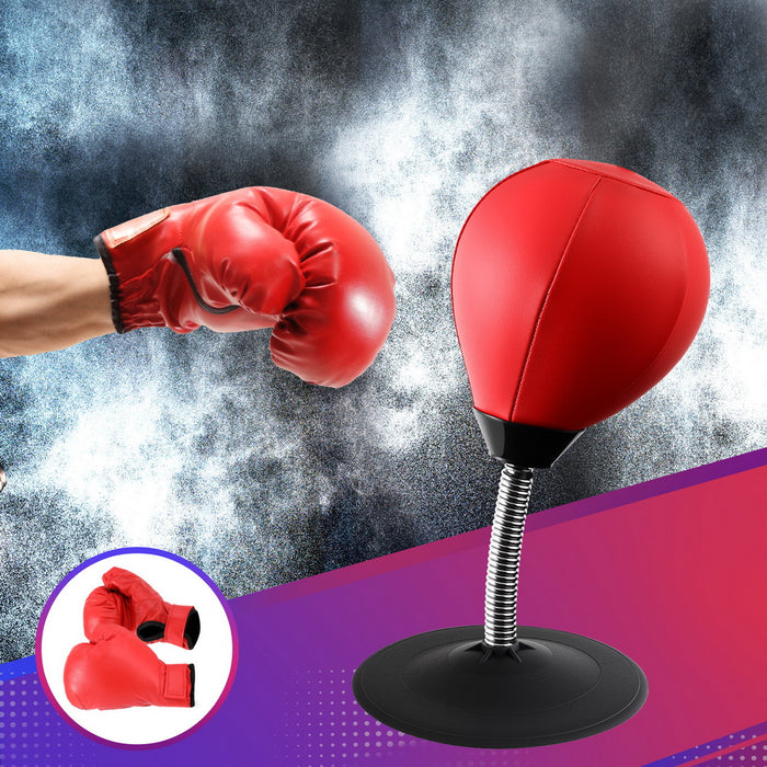 Desktop Punching Boxing Bag Stand Set With Pump Swivel Speed Balls