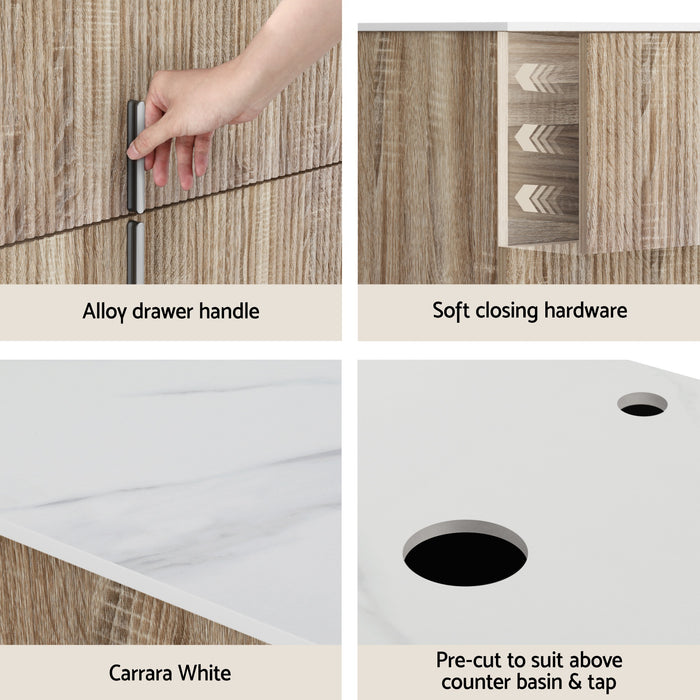 Vanity Unit 900Mm Bathroom Cabinet Storage Wall Hung Timber Front Pine