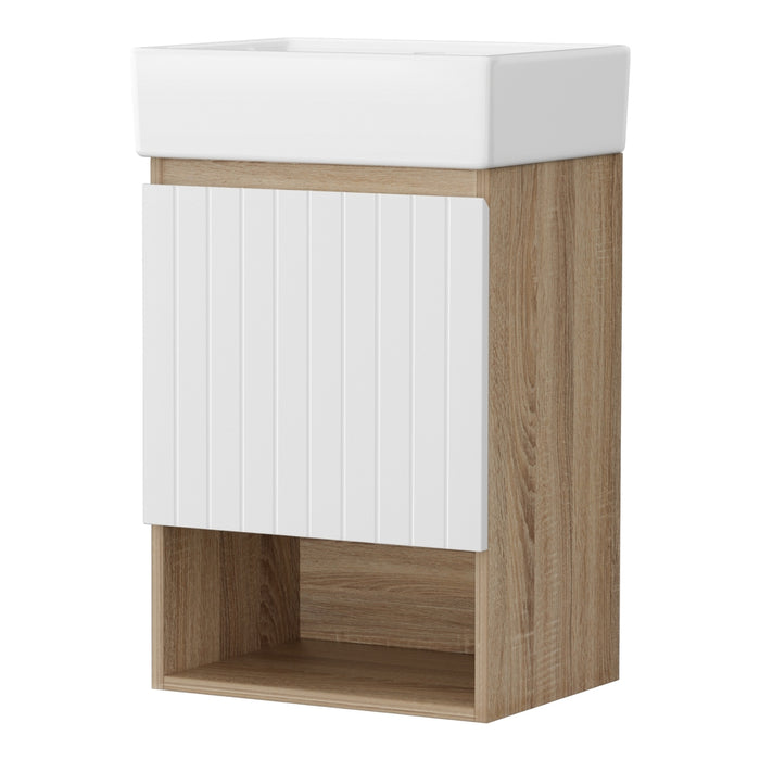 Vanity Unit 445Mm Basin Bathroom Cabinet Storage Wall Hung Sink White