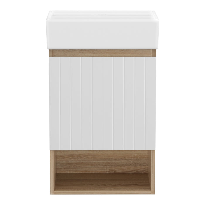 Vanity Unit 445Mm Basin Bathroom Cabinet Storage Wall Hung Sink White