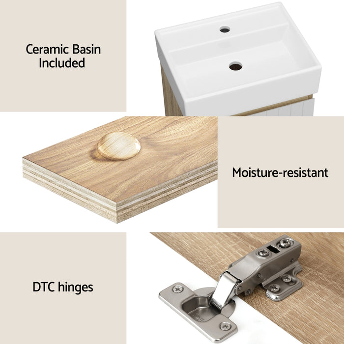 Vanity Unit 445Mm Basin Bathroom Cabinet Storage Wall Hung Sink White