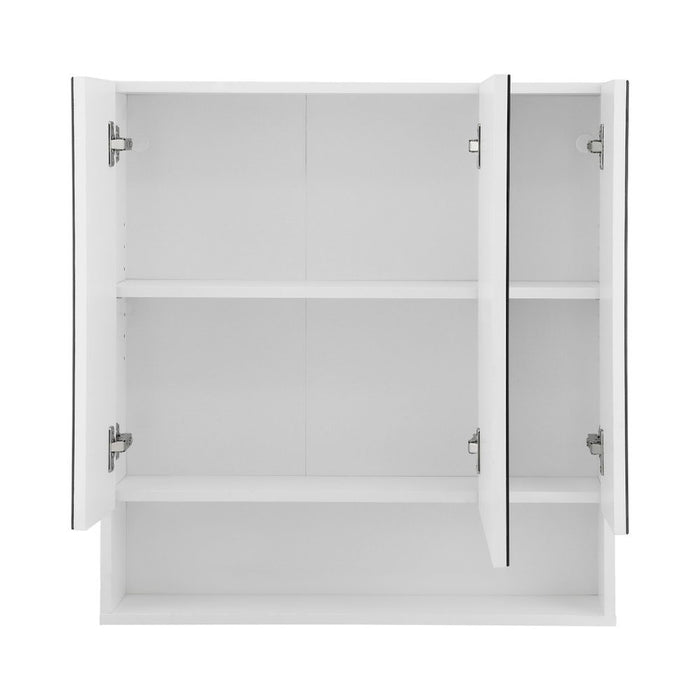 Bathroom Mirror Cabinet Medicine Adjustable Shelves Wall Hung 700X750Mm White