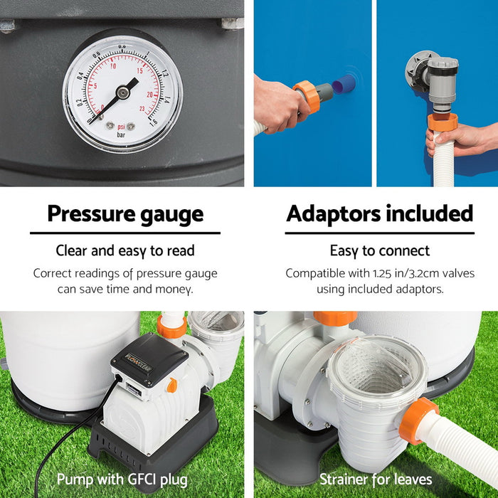 Pool Pump Sand Filter 2200Gph 8327L/H Pools Flowclear? Filters