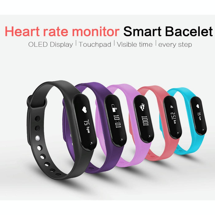 Oled Bluetooth Smart Bracelet Heart Rate Pedometer Sleep Monitor Calls Alarm Anti Lost Android/Ios Compatible