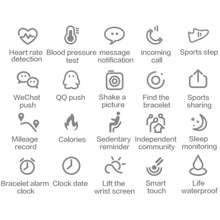 Ips Smart Bracelet Ip67 Waterproof Call/Heart/Bp/Sleep/Sedentary